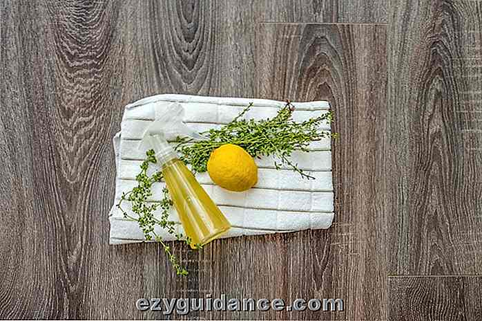 Spray de polvo herbal fresco de limón hecho en casa